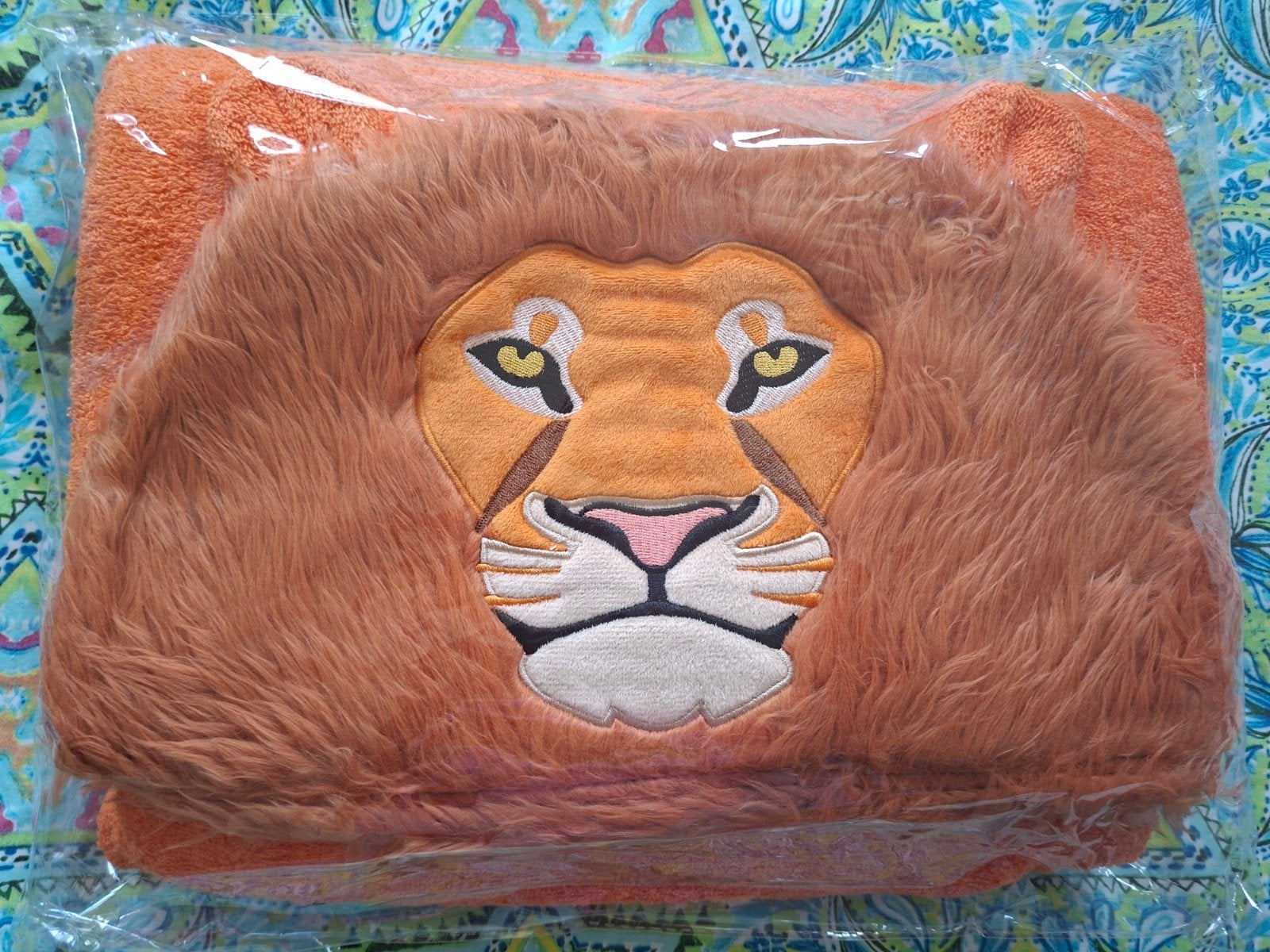 Schreeuw van de leeuw handdoek met capuchon - Nieuw, Overige merken, Handdoek, Nieuw, Oranje