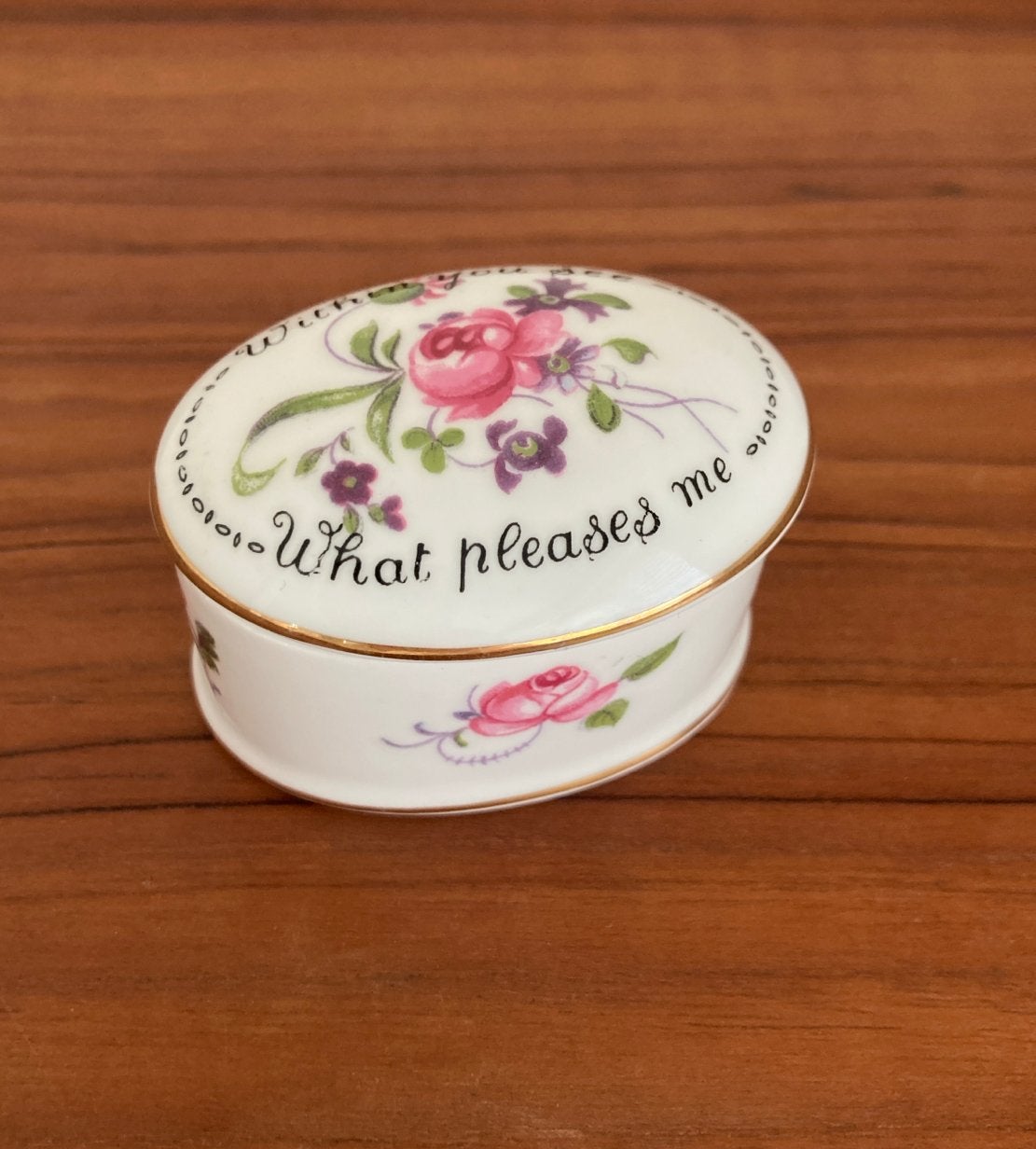 Vintage Crown Staffordshire Porseleinen Doosje - Bloemen, Ophalen of Verzenden