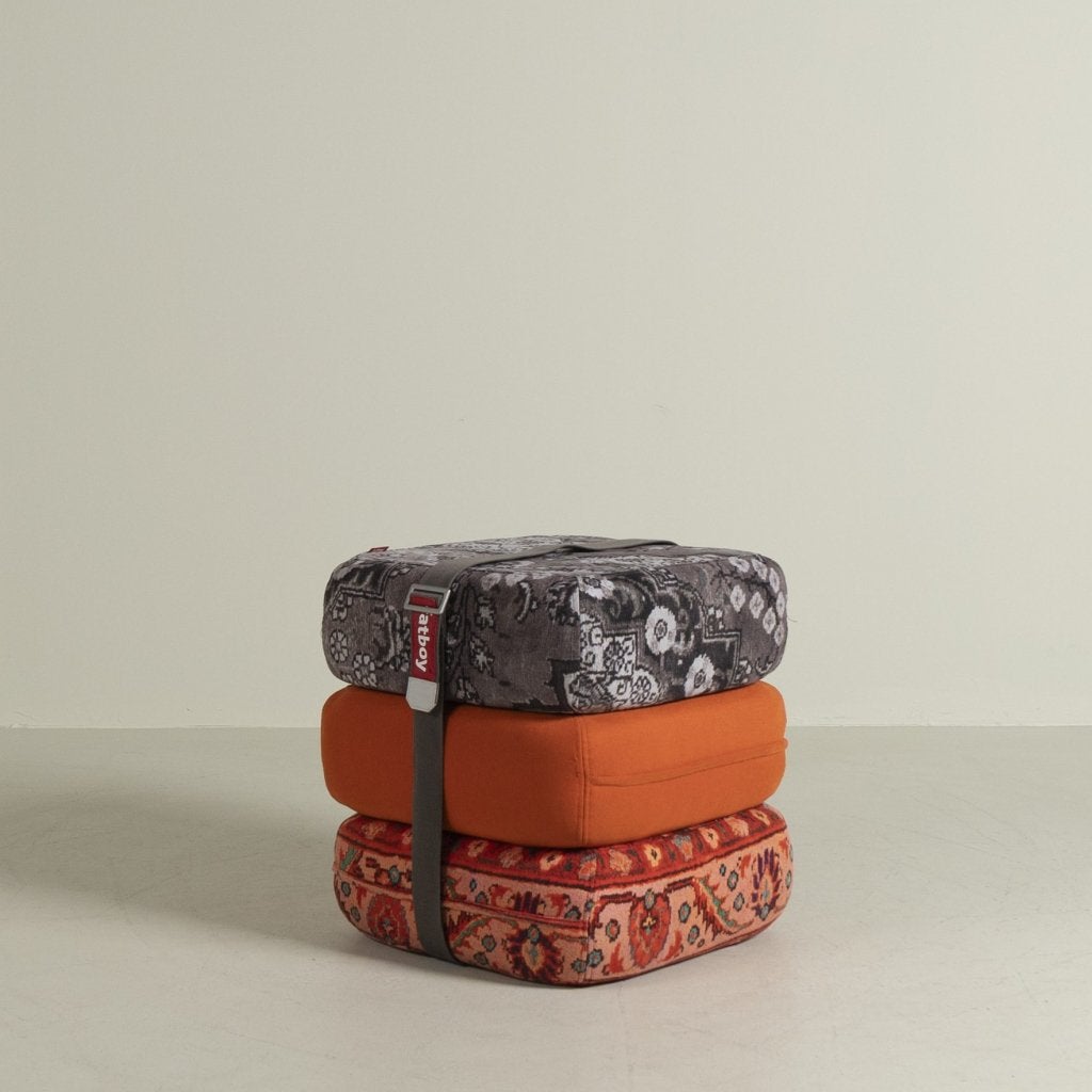 Fatboy Baboesjka Poef Oranje/Rood/Grijs Patroon Stof, Fatboy, Zo goed als nieuw, Niet ingevuld, Niet ingevuld