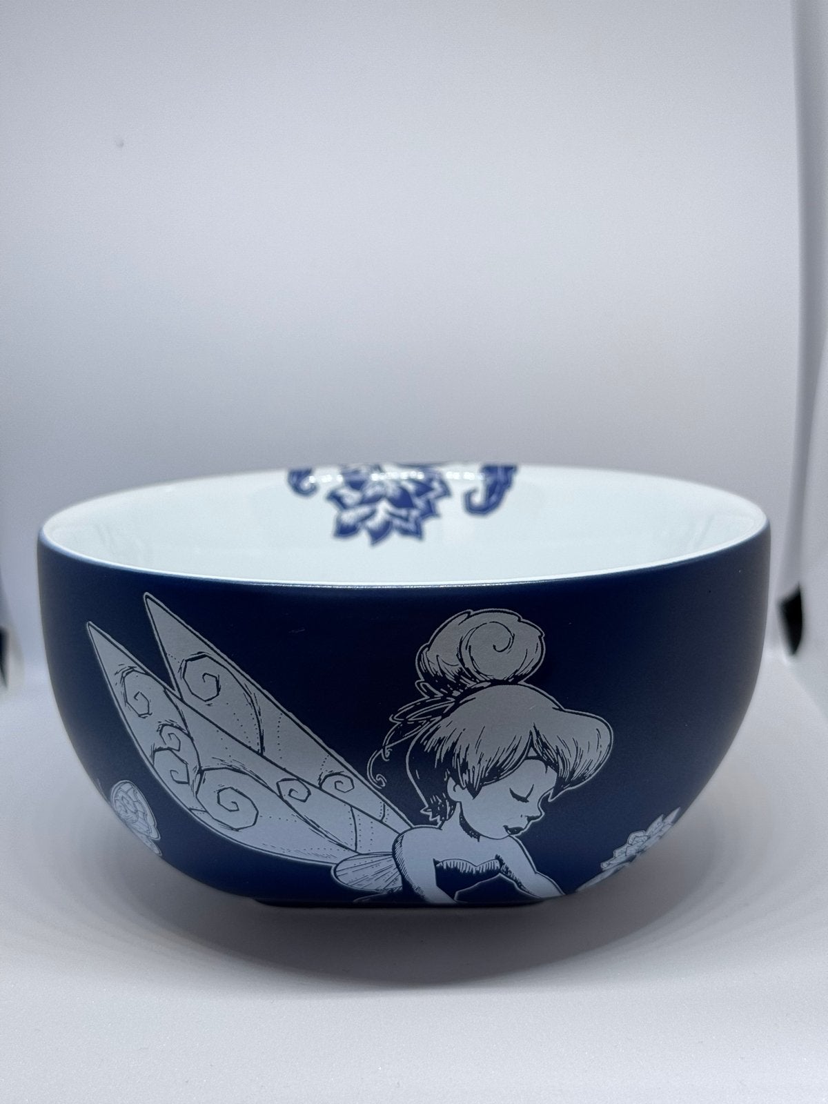 Disney Tinkerbell Schaal - Blauw met Witte Opdruk, Schaal, Rond, Ophalen of Verzenden, Glas