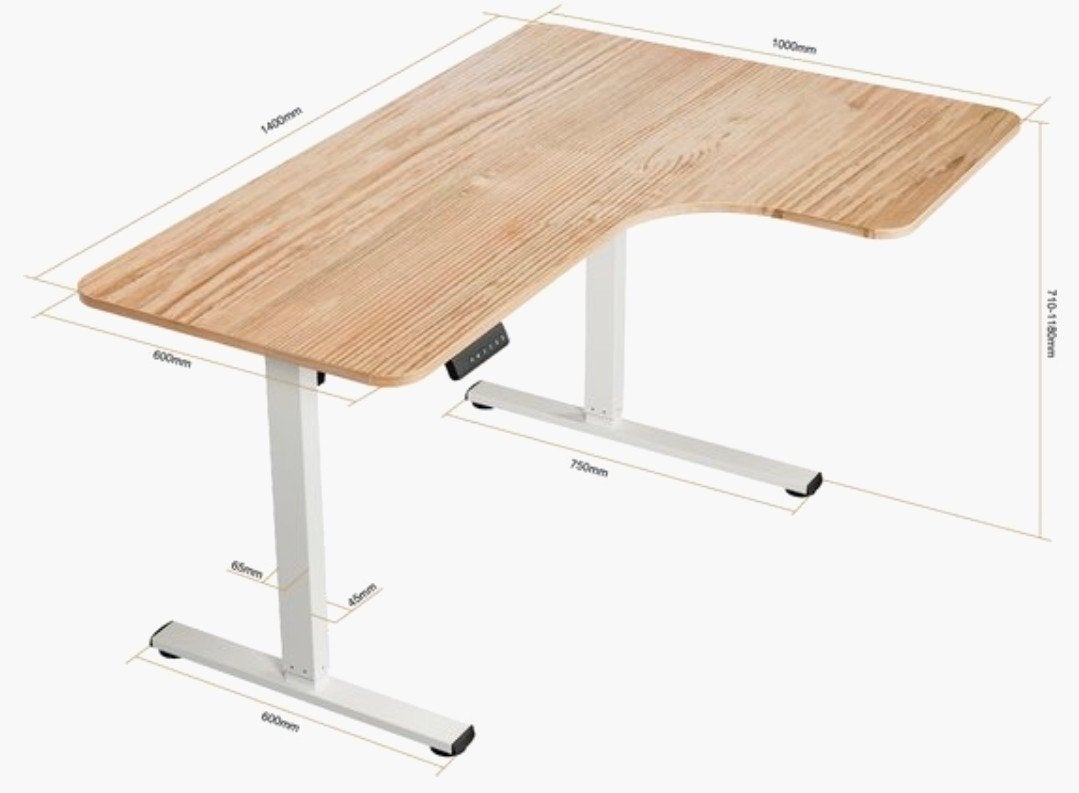 Hoekbureau Zit-sta Elektrisch Verstelbaar Hout/Metaal, Huis en Inrichting, Ophalen