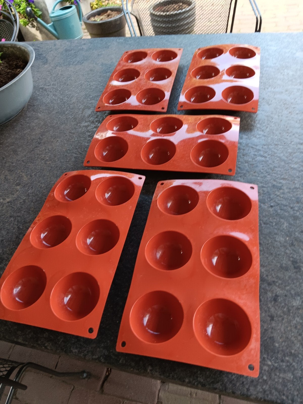 silicone bakvormpjes halve bol 7cm, Ophalen, Nieuw, Kunststof, Rood