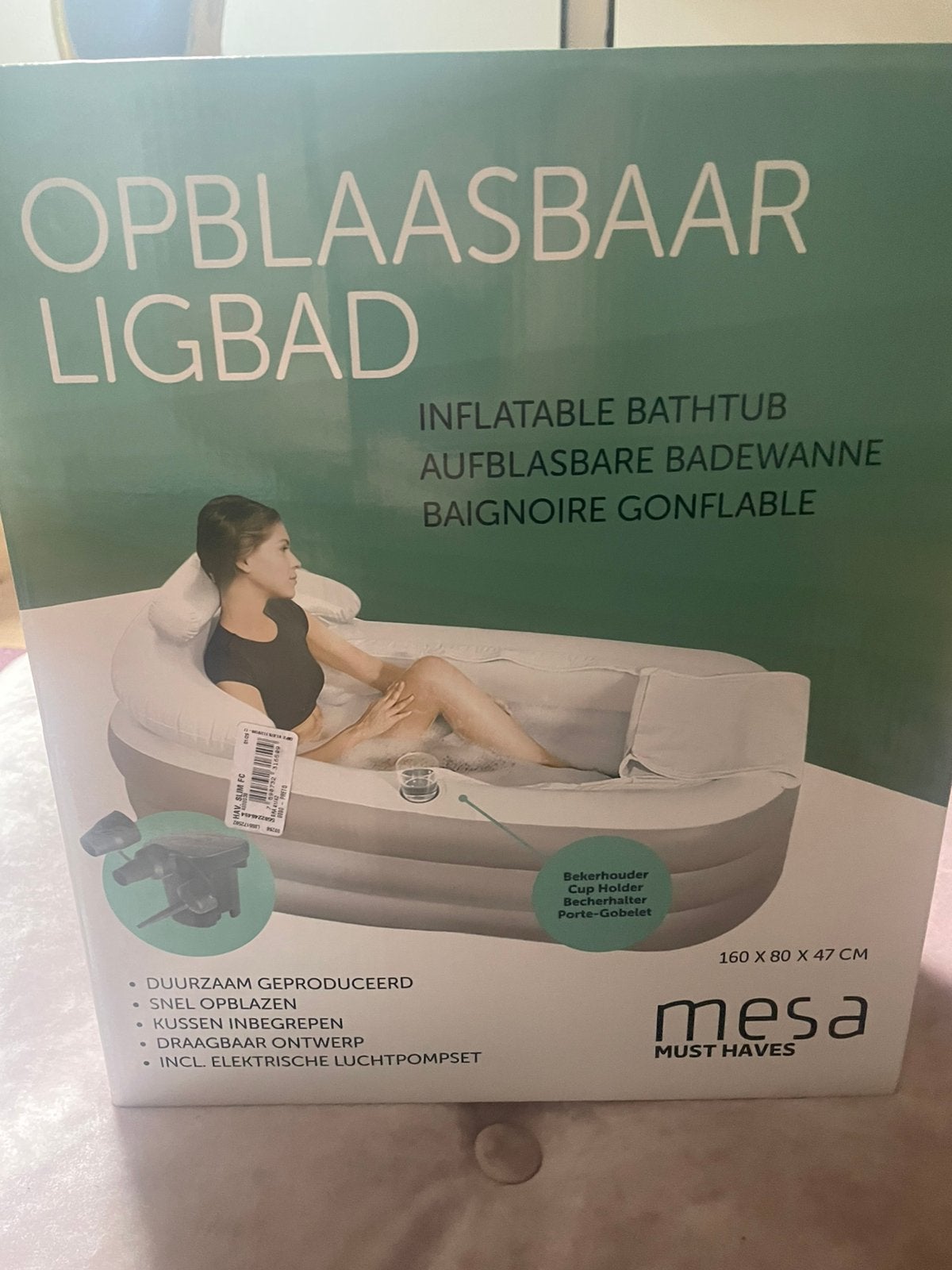 Opblaasbaar ligbad, Ophalen of Verzenden, Zo goed als nieuw, Pomp