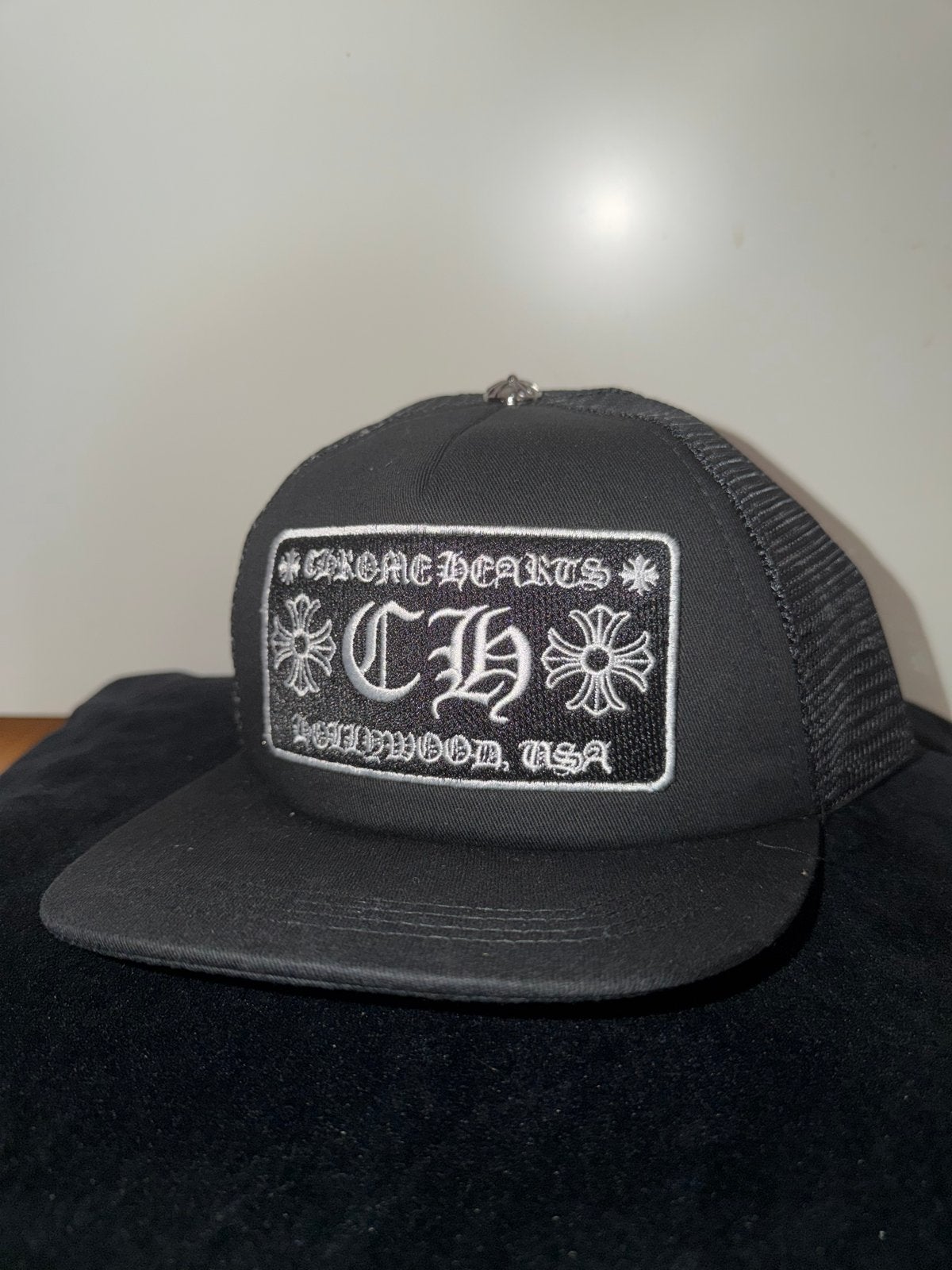 Chrome Trucker Cap Zwart, Kleding | Heren, Hoeden en Petten, Ophalen of Verzenden, Zo goed als nieuw, One size fits all, Pet