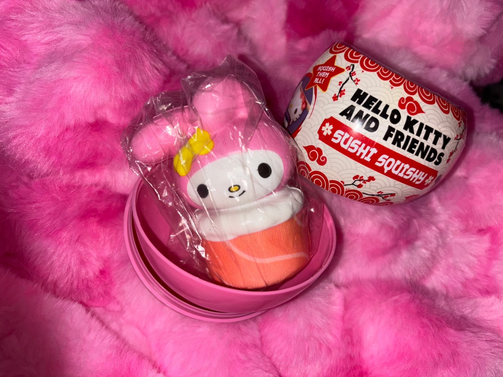 Nieuwe my melody sushi squishy knijpbal sanrio hello kitty, Ophalen of Verzenden, Nieuw