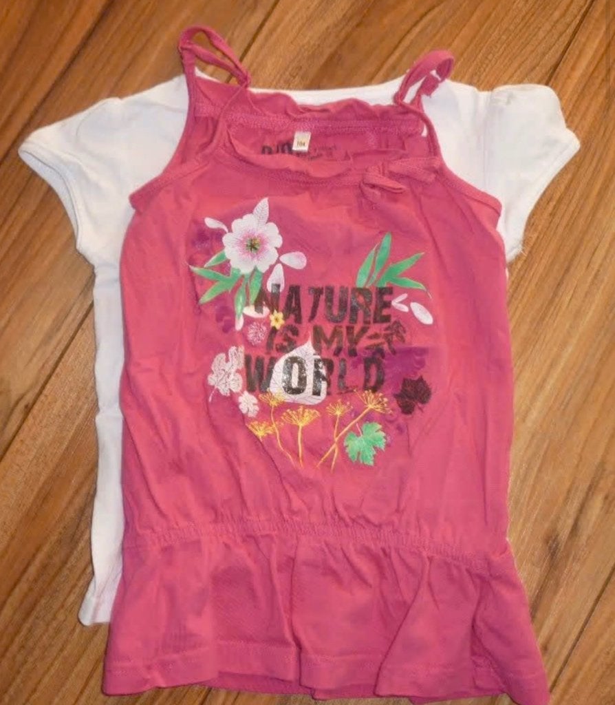 Roze top en shirt in maat 104, Ophalen, Zo goed als nieuw, Meisje, Shirt of Longsleeve