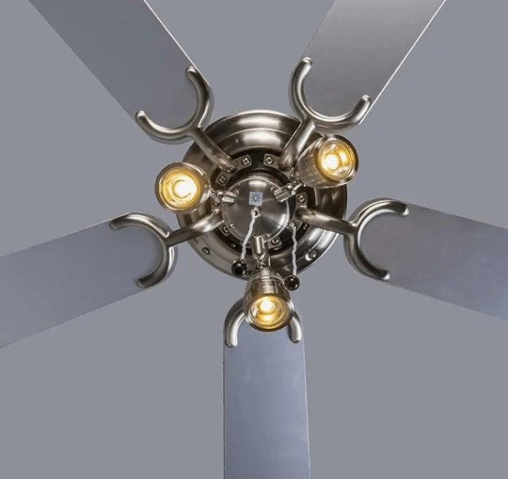 Plafonds ventilator met drie spotjes zgan, Witgoed en Apparatuur, Ventilatoren, Ophalen, Zo goed als nieuw, Plafondventilator