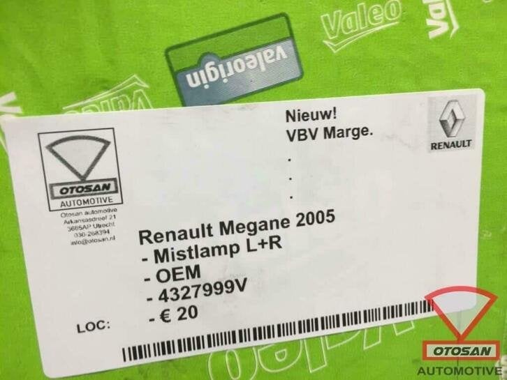 renault megane 05 mistlamp nieuw! rechts links 4327999v, Renault Group, Contact.group@renault.com, Renault, Nieuw