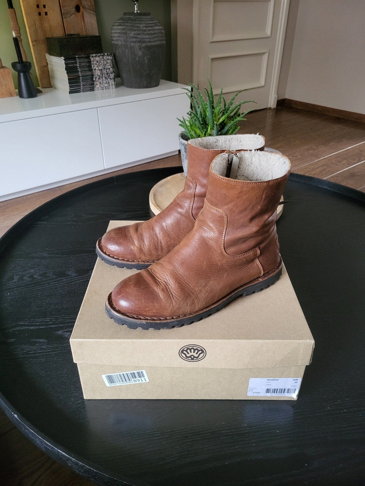 Shabbies Amsterdam lage laarzen cognac leer maat 40, Lage of Enkellaarzen, Ophalen of Verzenden, Gedragen, Bruin