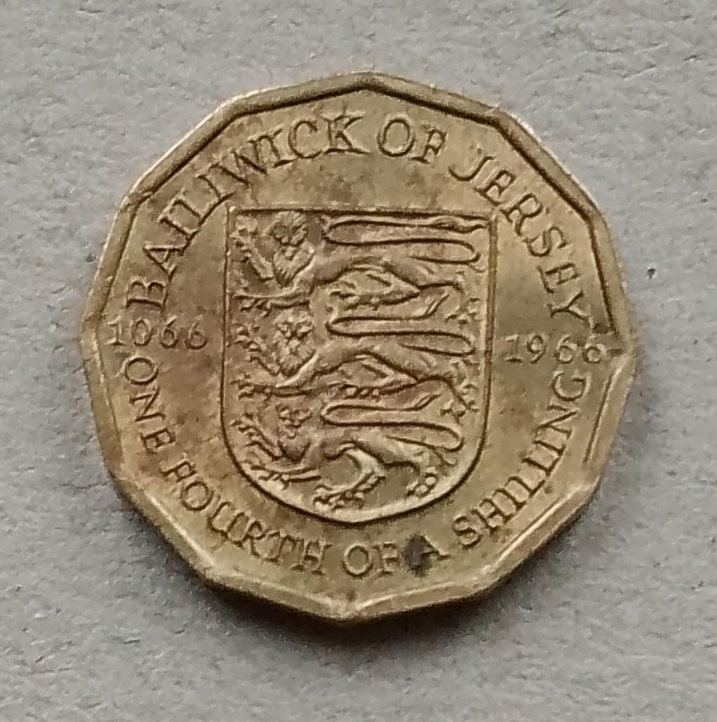 Jersey, 1/4 shilling 1966, Ophalen of Verzenden, Overige landen, Losse munt