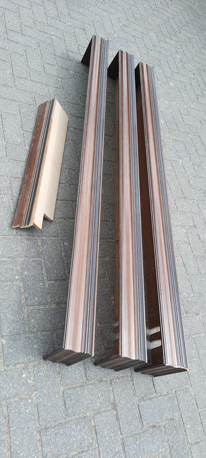 Kooflijsten voor gordijnrail - 3x 2m, 1x 85cm, Ophalen, Gebruikt, Overige typen, Hout