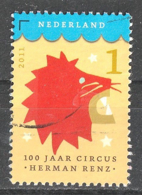 Gentiaan --nvph 2874 Circus Herman Renz 2011, Verzenden, Na 1940, Gestempeld
