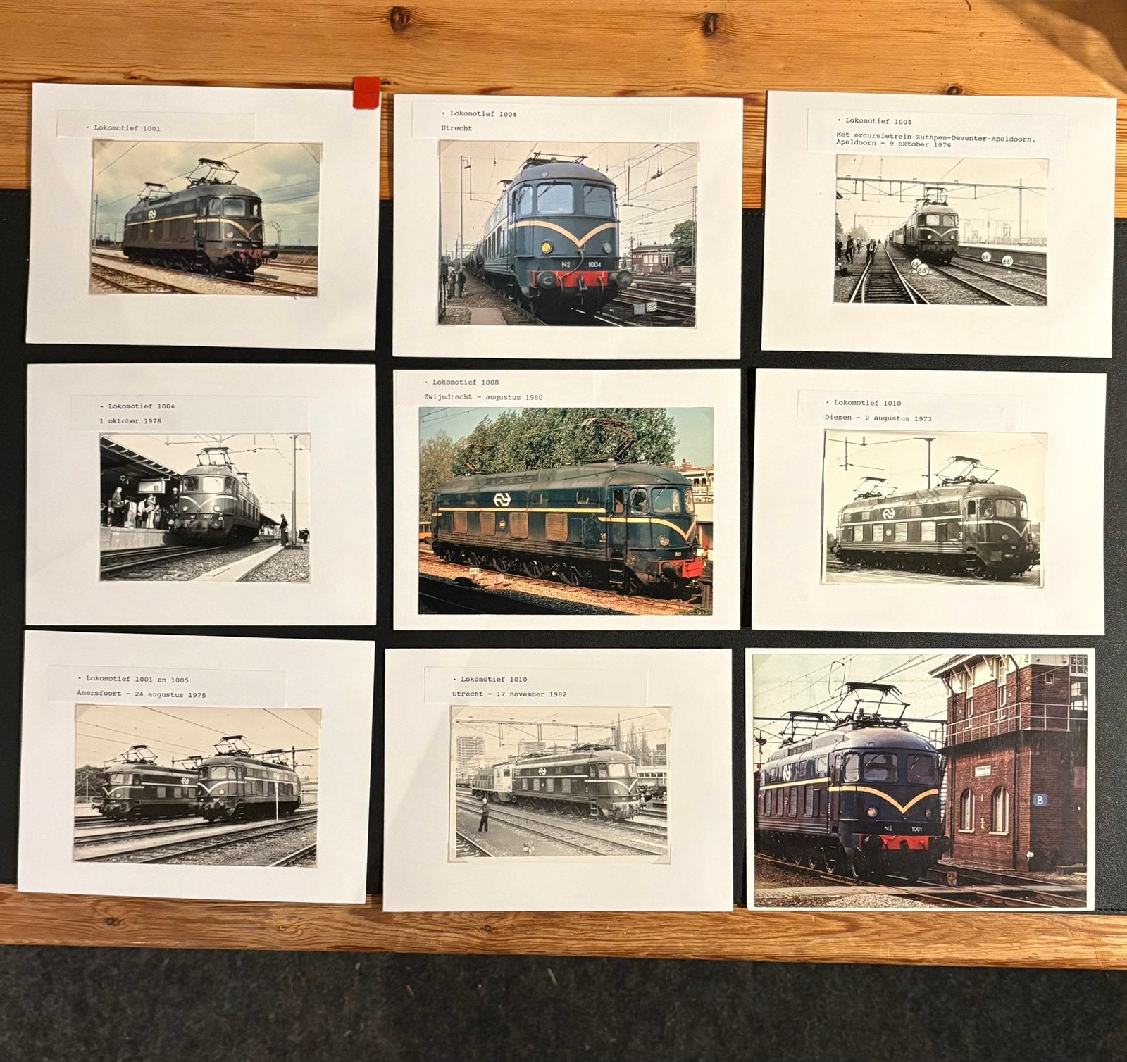 9 foto’s locomotieven NS 1000 (jaren 70/80), Ophalen of Verzenden, Gebruikt, Trein, Overige typen