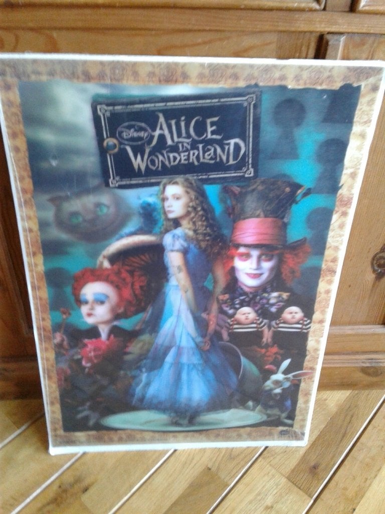 ALICE in WONDERLAND 3D poster, 67 bij 47 cm, nieuw, sealed!, Rechthoekig Staand, Nieuw, Ophalen of Verzenden, A1 t/m A3