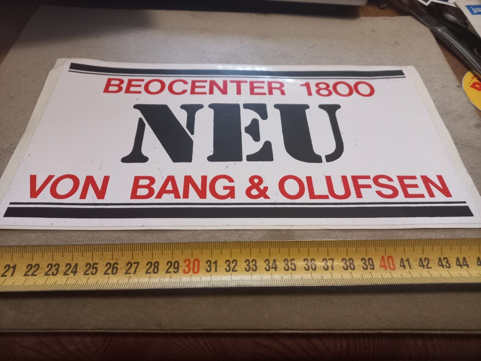 Bang & Olufsen Beocenter 1800 NEU Sticker/, Ophalen of Verzenden