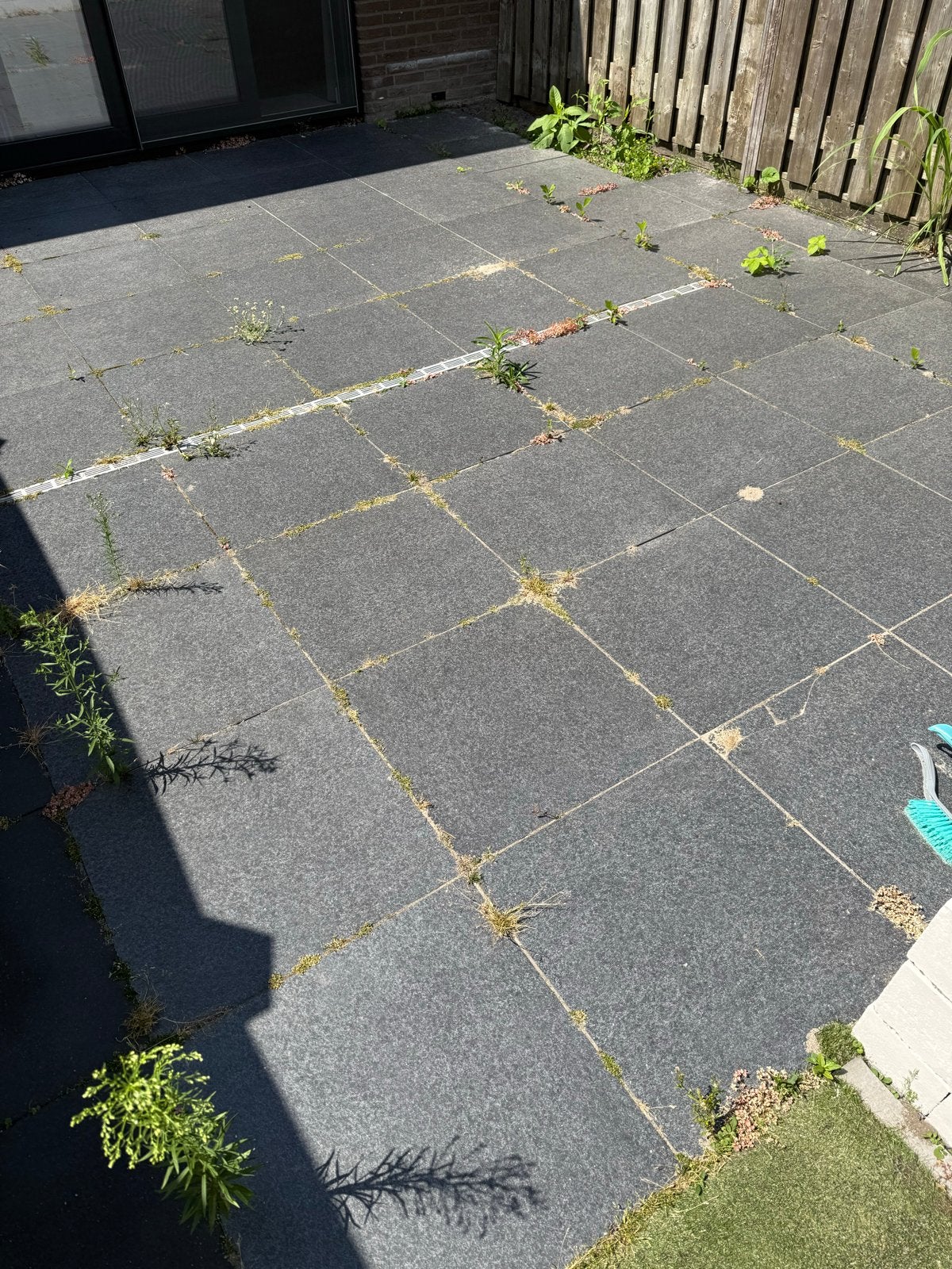 Terrastegels donkergrijs, Ophalen, Overige materialen, Gebruikt, 10 m² of meer