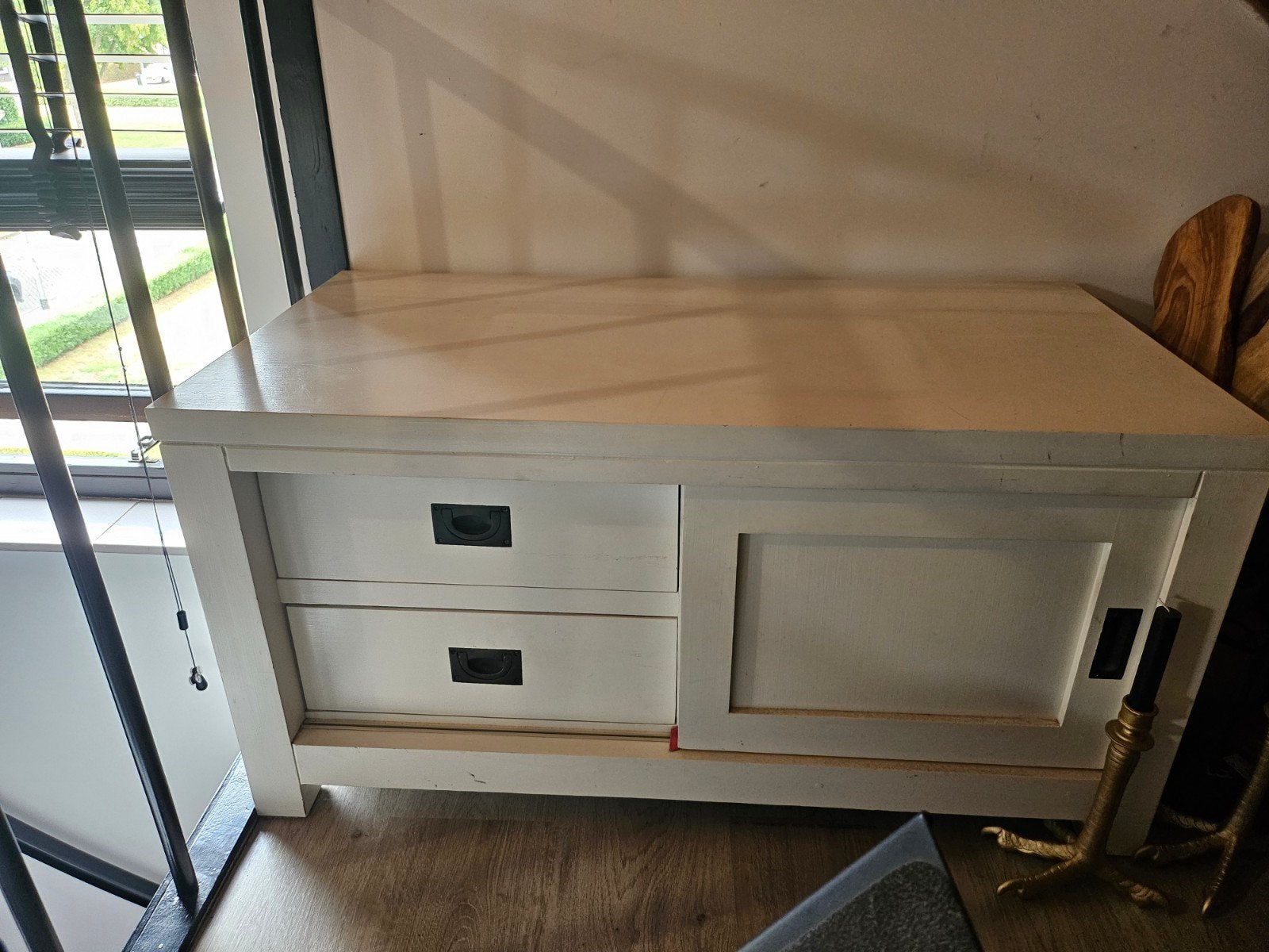Witte ladekast met schuifdeur - Gebruikt, Ophalen, Gebruikt, 50 tot 100 cm, Modern