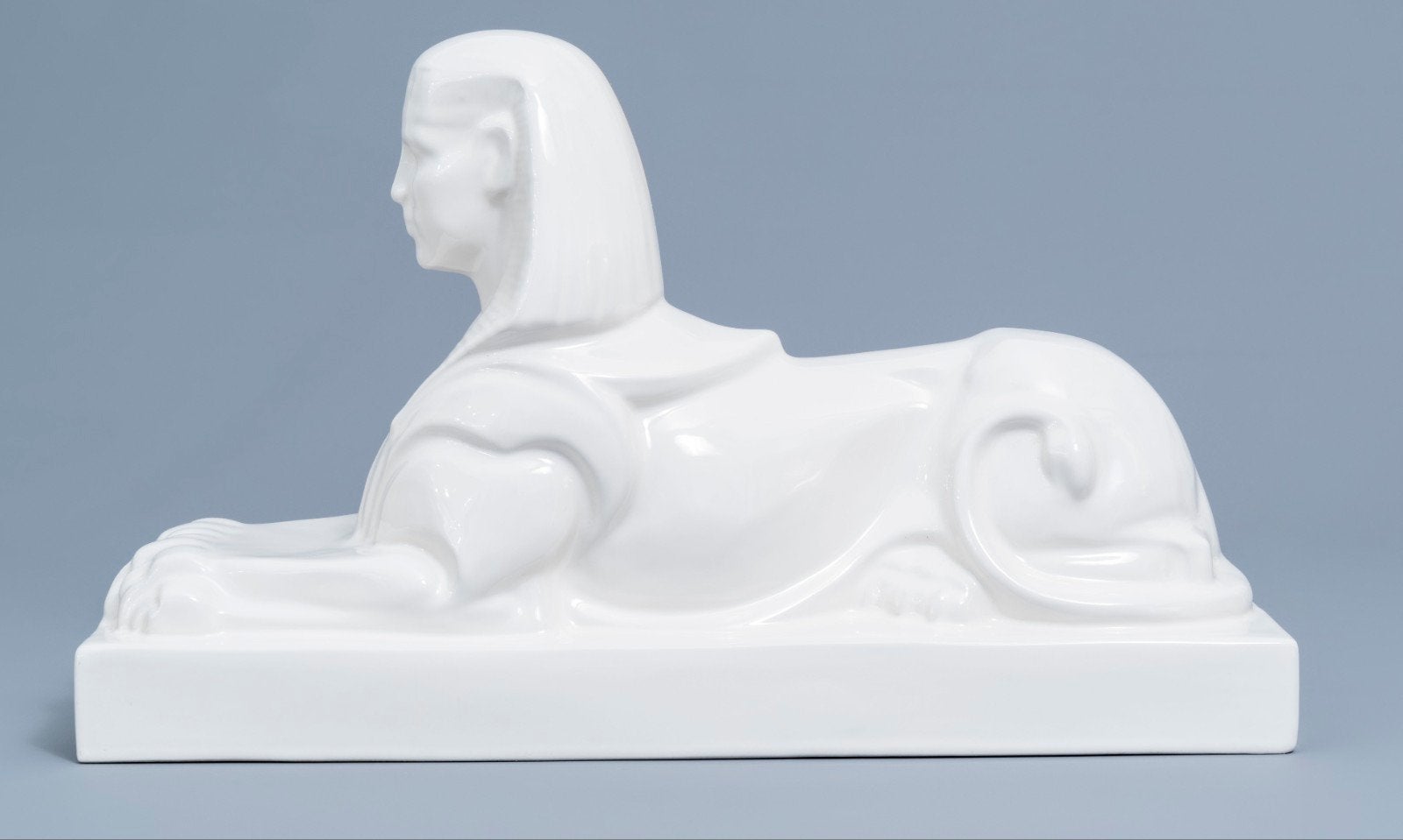 Grote De Sphinx Maastricht – Charles Vos Sfinx – 60 cm – wit, Ophalen, Overige onderwerpen, Geglazuurd, 50 - 100 cm