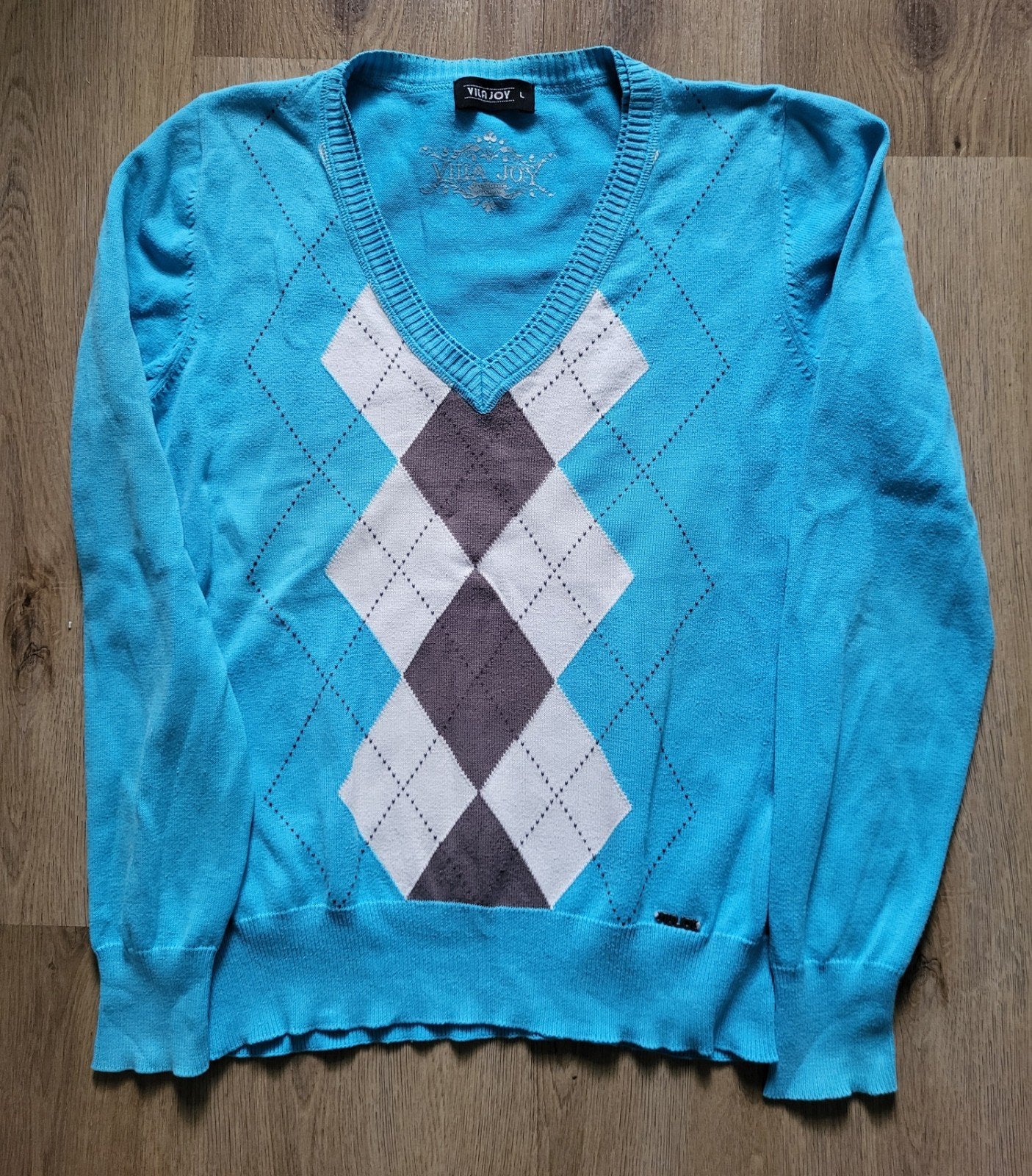 VilaJoy trui met argyle patroon, valt als maat M, Maat 38/40 (M), Blauw, Ophalen of Verzenden, Zo goed als nieuw