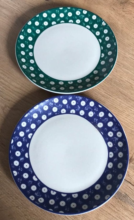 2 ontbijtbordjes, Ophalen of Verzenden, Onbekend, Onbekend, Onbekend