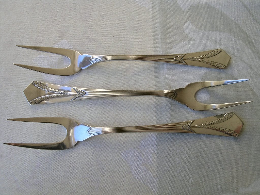 WMF Empire vlees vork verzilverd antiek 1905, vleesvork 3 st, Antiek en Kunst, Ophalen of Verzenden
