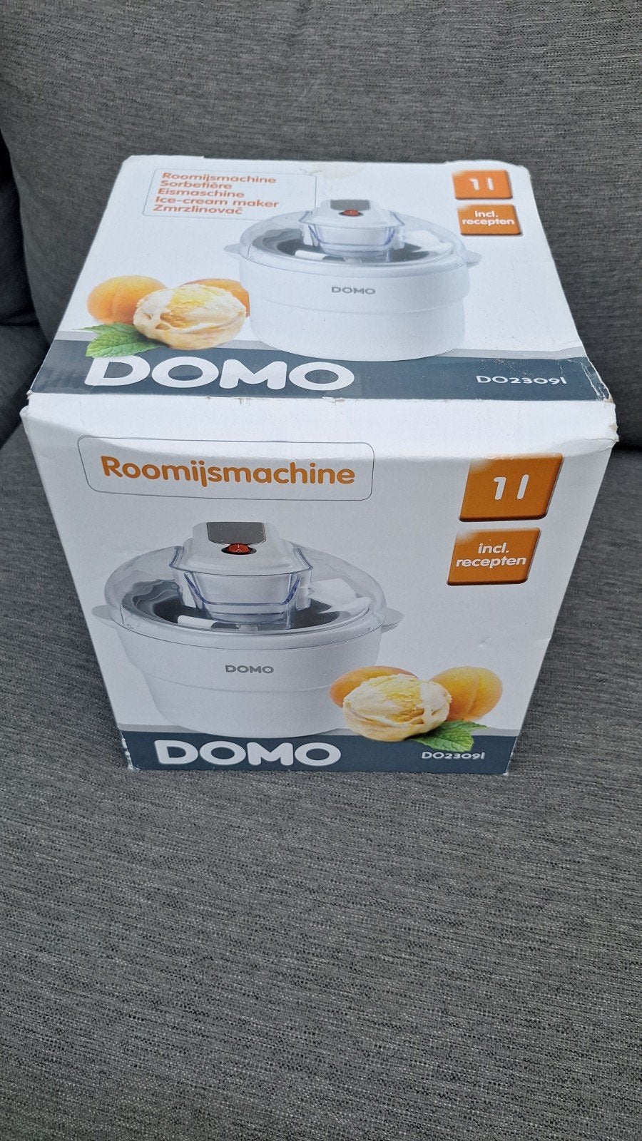 Domo Roomijsmachine DO23091 - 1L met recepten, Ophalen, Zo goed als nieuw