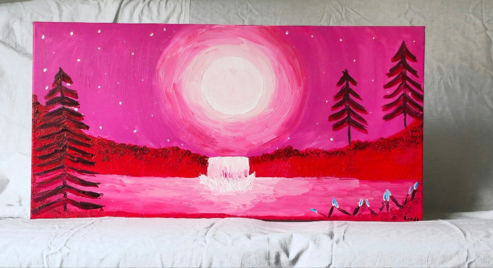 Schilderij 80 cm x 40 cm, Antiek en Kunst, Kunst | Schilderijen | Abstract, Ophalen