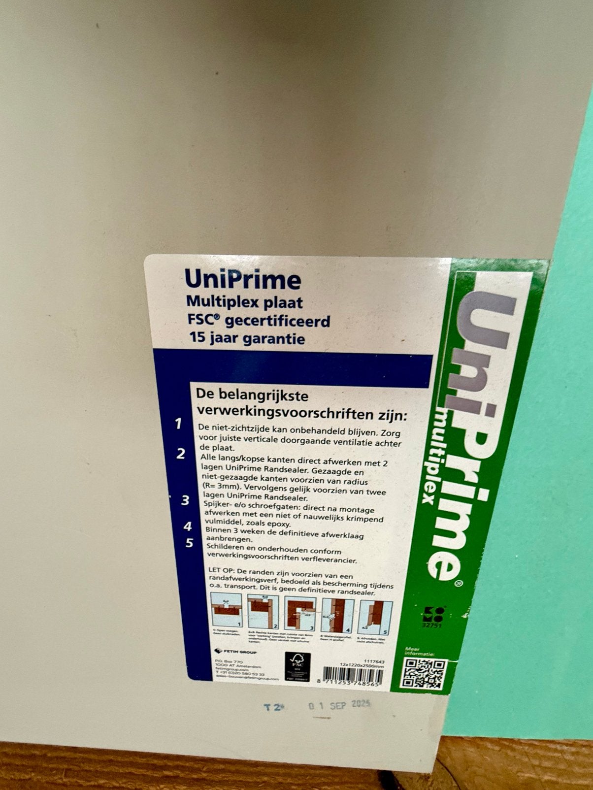 Uniprime Multiplex Platen - 12mm dik, FSC gecertificeerd, Doe-het-zelf en Verbouw, Hout en Planken, Nieuw, Overige typen, Overige houtsoorten