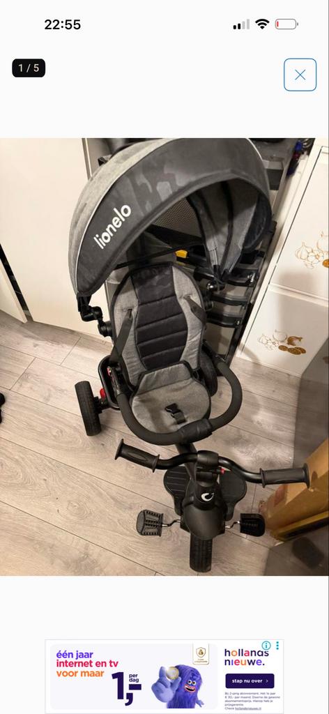 Lionelo Haari 2-in-1 Driewieler, Ophalen, Gebruikt, Duwstang
