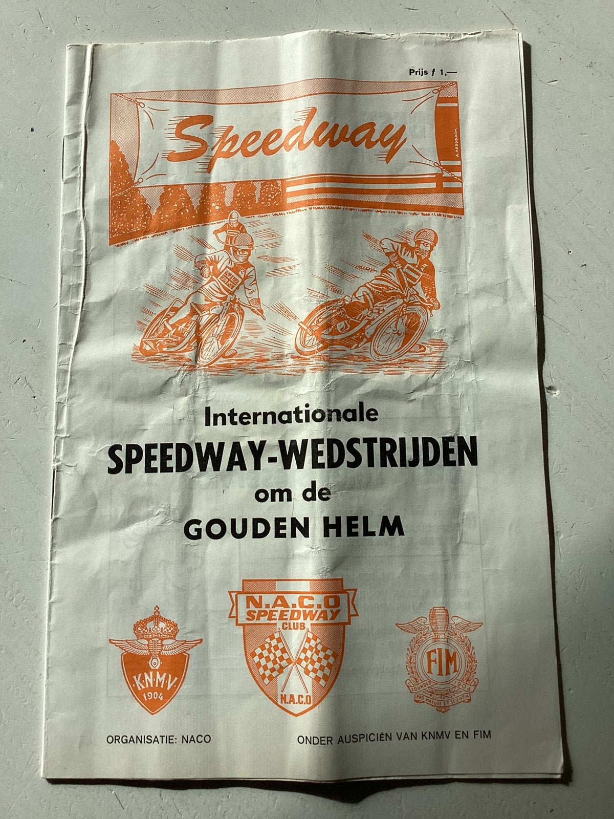 Oud boekje Speedway Wedstrijden om de Gouden Helm 1973, Verzenden, Gebruikt, Overige sporten, Boek of Tijdschrift