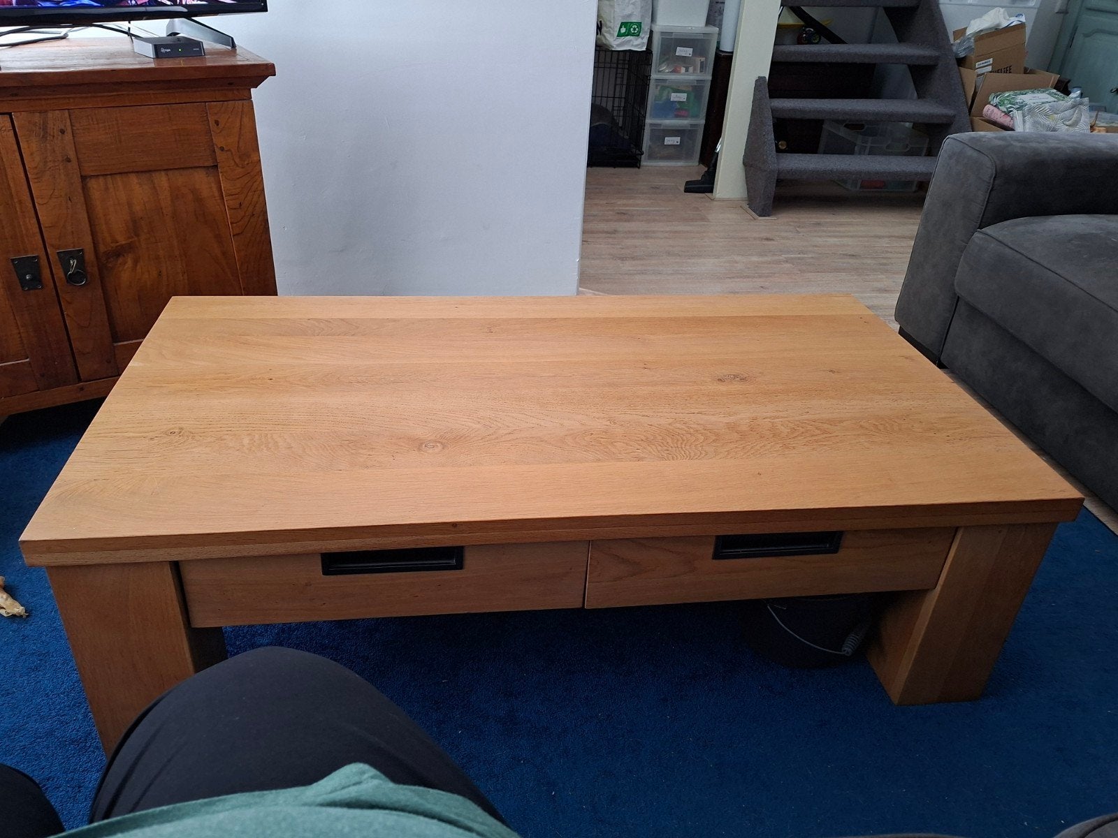 Salontafel 130x40x70 cm met lades, Ophalen, 50 – 75, Gebruikt, 100 tot 150 cm