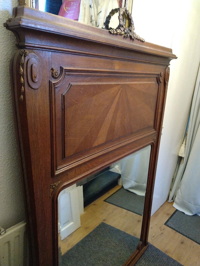 barok kappers/schouw spiegel ANTIEK, Antiek en Kunst, Ophalen, Rechthoekig, 100 tot 150 cm, 150 tot 200 cm