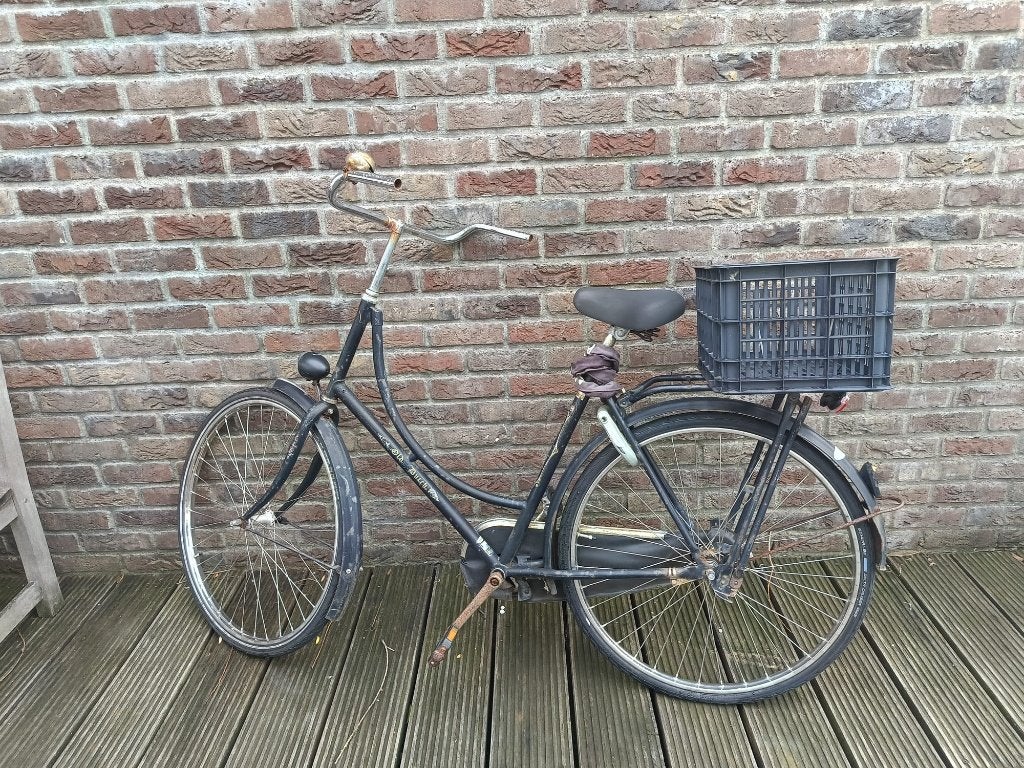 Zwart fiets, Ophalen, Terugtraprem, Batavus, 53 tot 56 cm