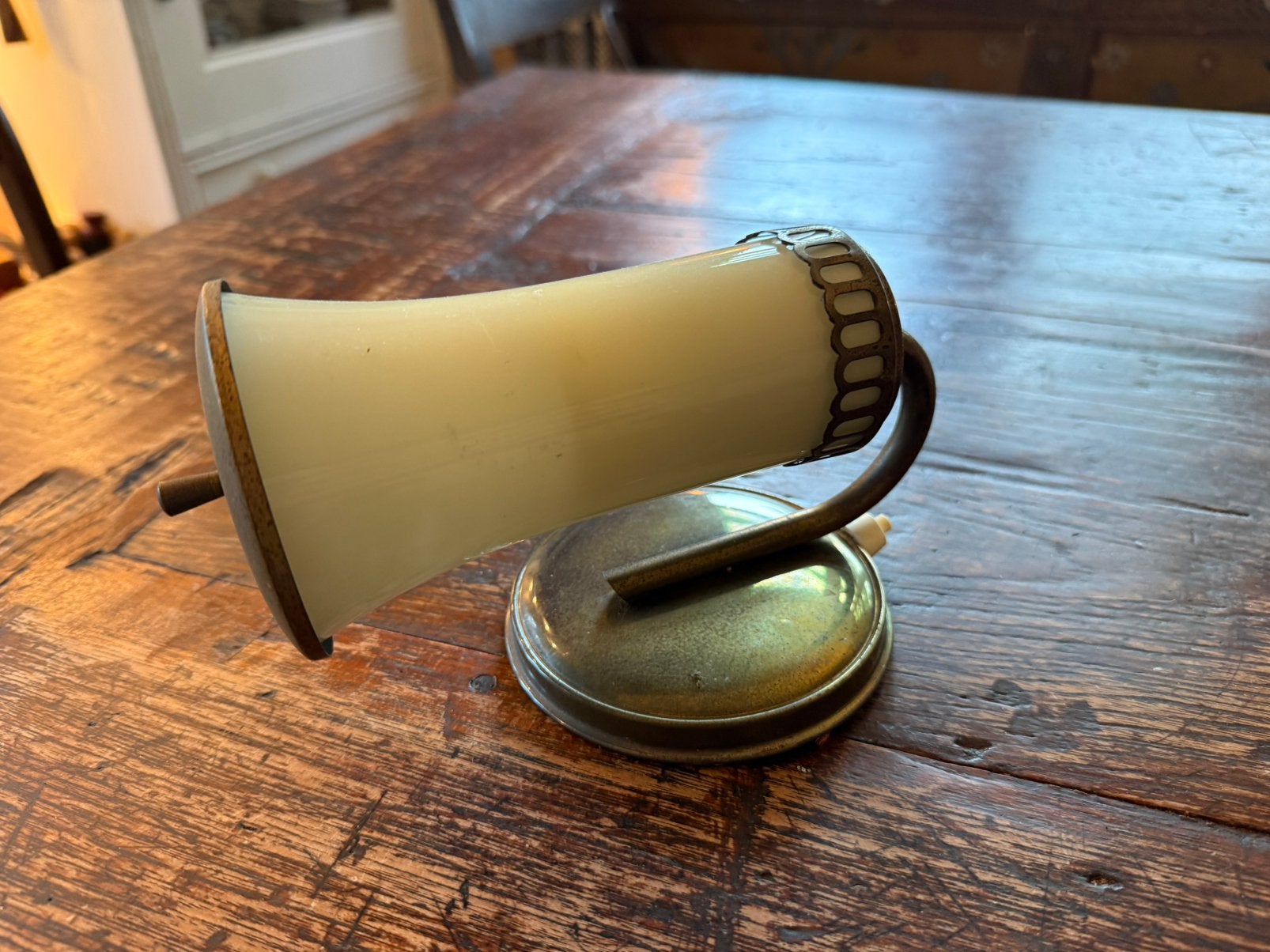 Antiek mid century wandlampje messing/brons kleur jaren ‘50, Huis en Inrichting, Ophalen of Verzenden, Gebruikt