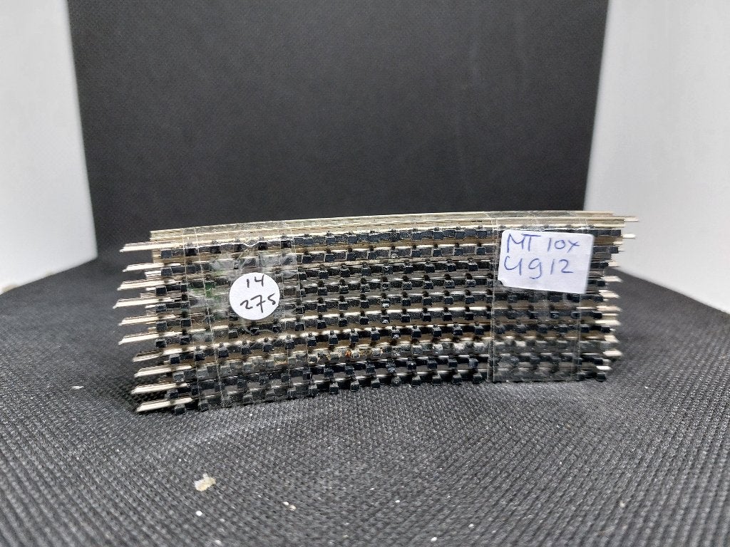 Minitrix 4912 - 10 x gebogen rail R1 / 30 graden (14275), Gebruikt, Gelijkstroom, Trix, Rails