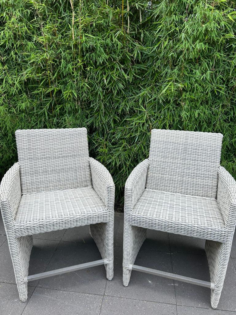 2 Borek tuinstoelen, Tuin en Terras, Ophalen of Verzenden, Gebruikt, Wicker
