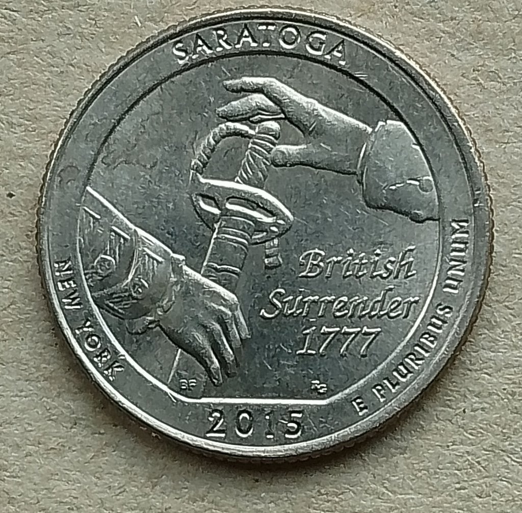 USA, 1/4 dollar 2015 D Saratoga., Ophalen of Verzenden, Noord-Amerika, Losse munt
