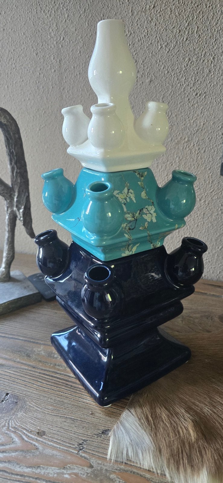 Heinen Delfts Blauw Tulpenvaas - 3-delig, Ophalen of Verzenden