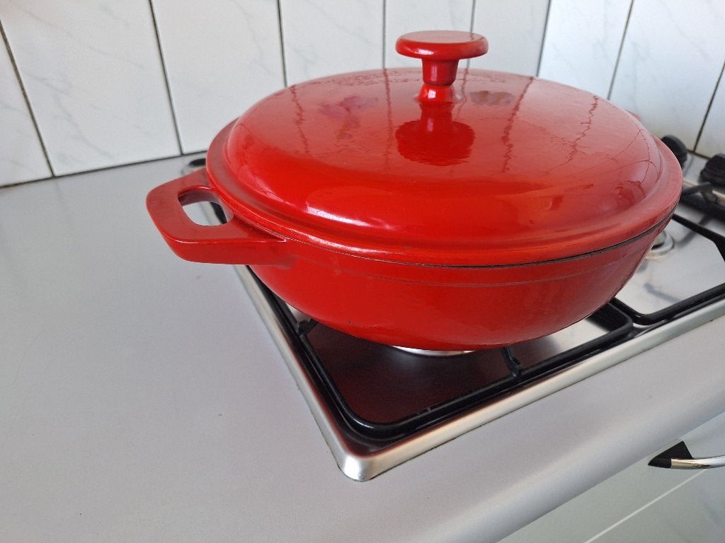 Gietijzeren Braadpan 30 cm - Zo goed als nieuw, Ophalen, Met deksel, Zo goed als nieuw, Overige merken