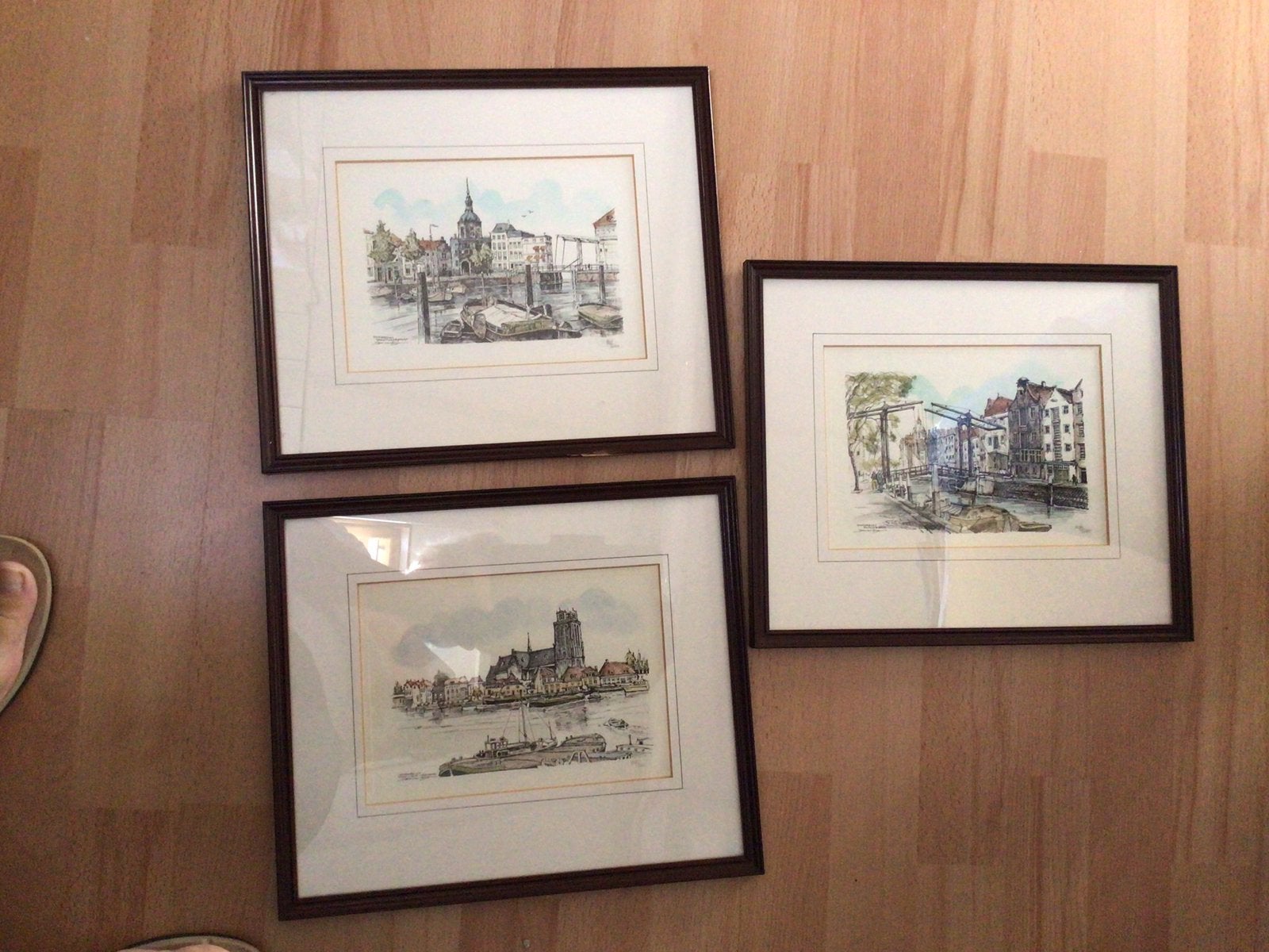 Etsen, lithografie van Jos van Dijk van Dordrecht, Ophalen of Verzenden