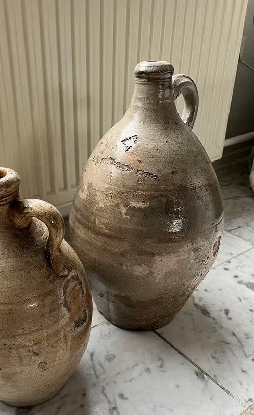 19e eeuwse grote zout geglazuurde kruik, 42 cm hoog, Ophalen