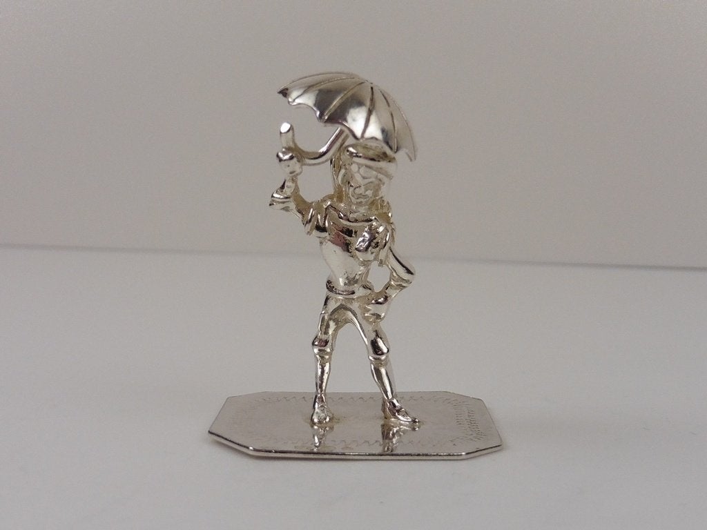 Zilveren miniatuur Parapluverkoper                      Z183
