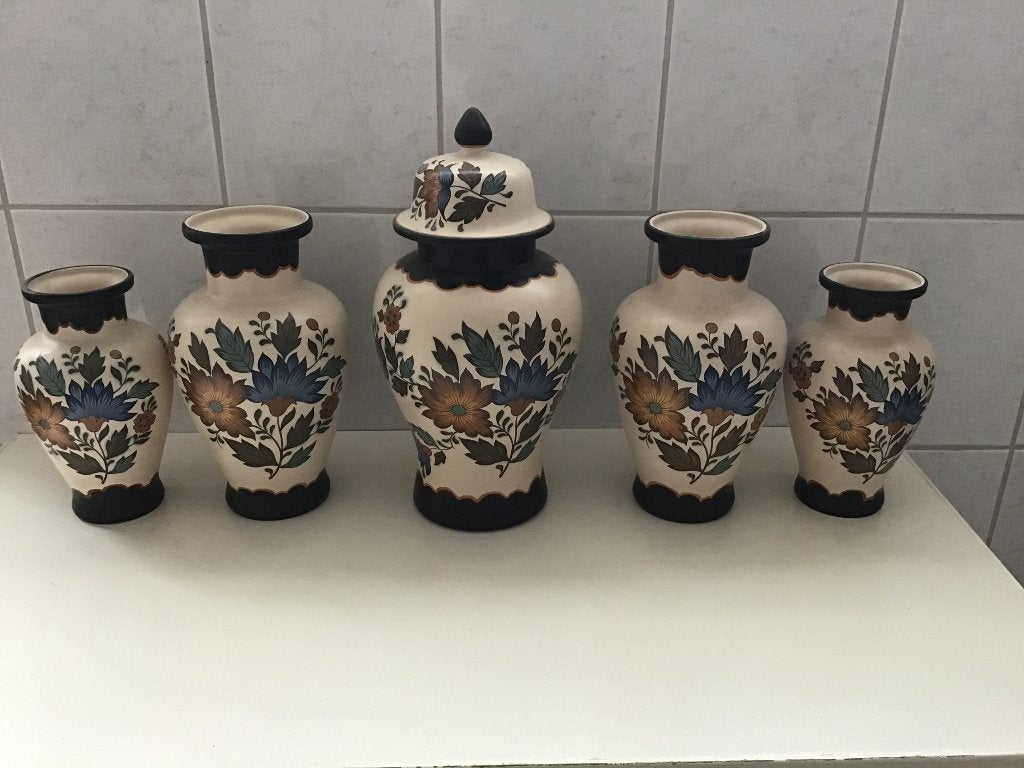 Kast stel  Flora Gouda plateel Holland, Antiek en Kunst, Ophalen
