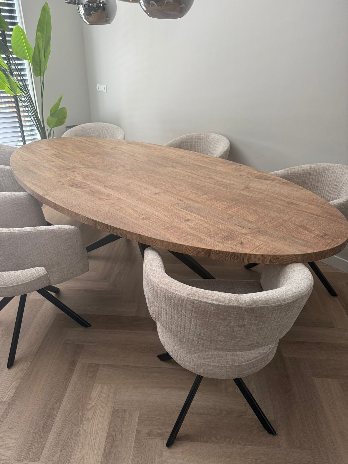 Trendhopper Mango ovale eettafel 250x128, Ophalen, 100 tot 150 cm, 200 cm of meer, Zo goed als nieuw