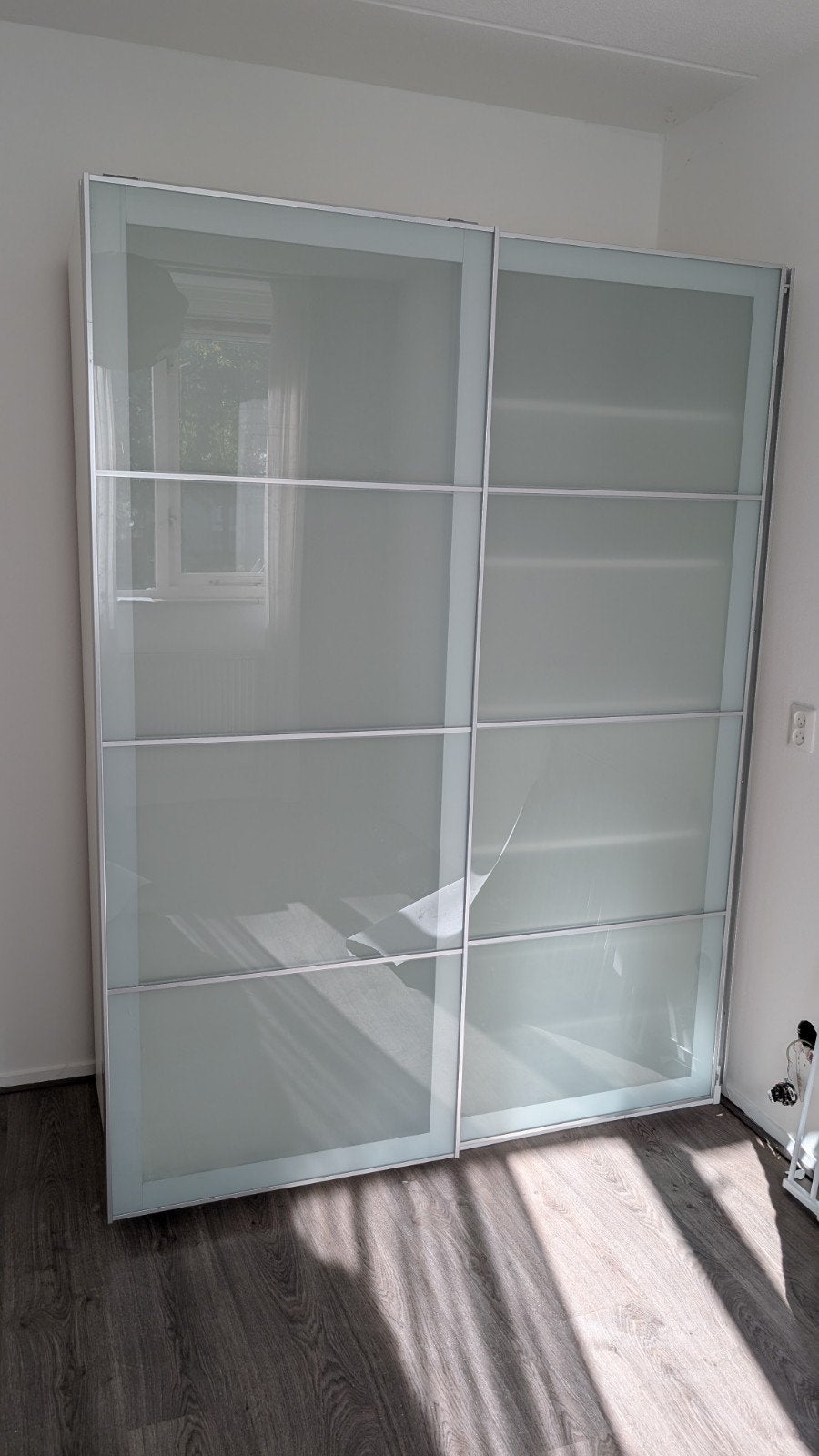 IKEA PAX kast met matglazen schuifdeuren en inrichting, Ophalen, Met deur(en), 200 cm of meer, 150 tot 200 cm