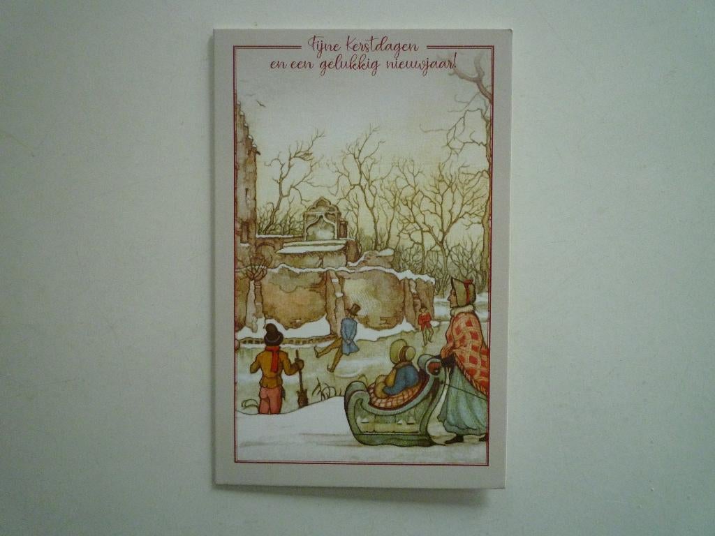 Anton Pieck schaatsen op het ijs zwieren arreslee, Ophalen of Verzenden, Voor 1920, Overige thema's