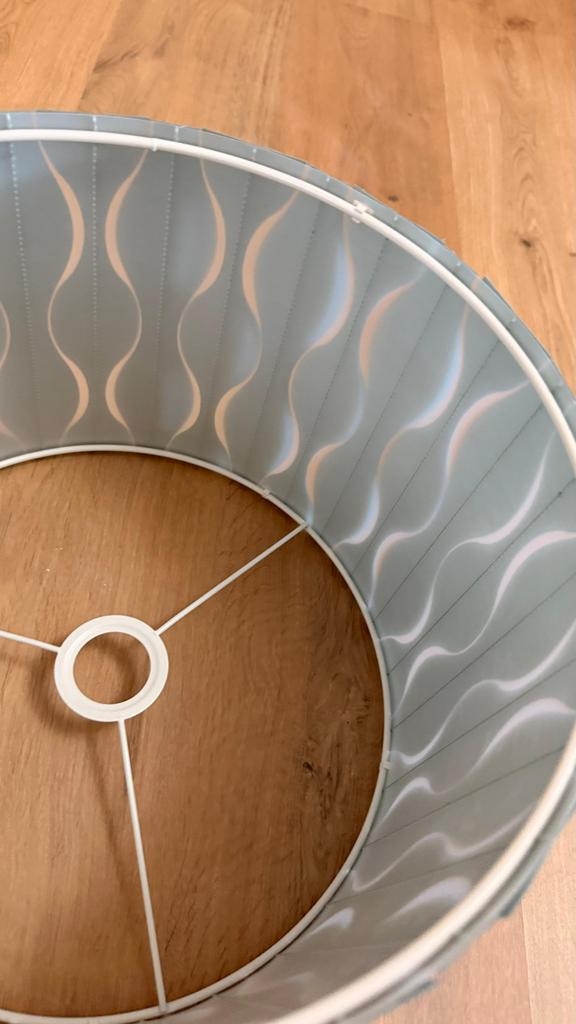 Lampenkap met golvend patroon, Ophalen, Gebruikt, Blauw, Rond