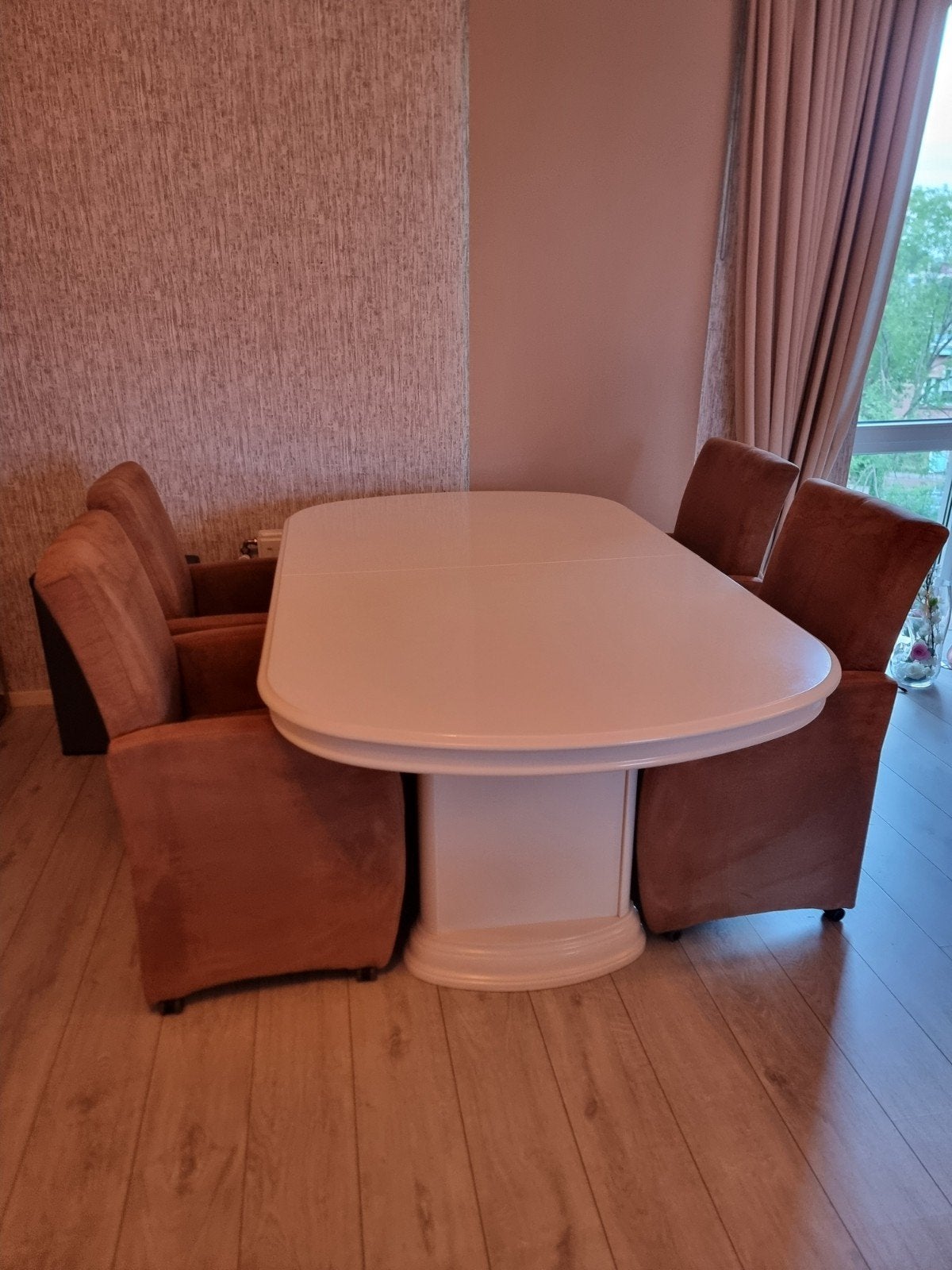 Uitschuifbare eettafel met plank, Ophalen, Gebruikt, 100 tot 150 cm, 150 tot 200 cm