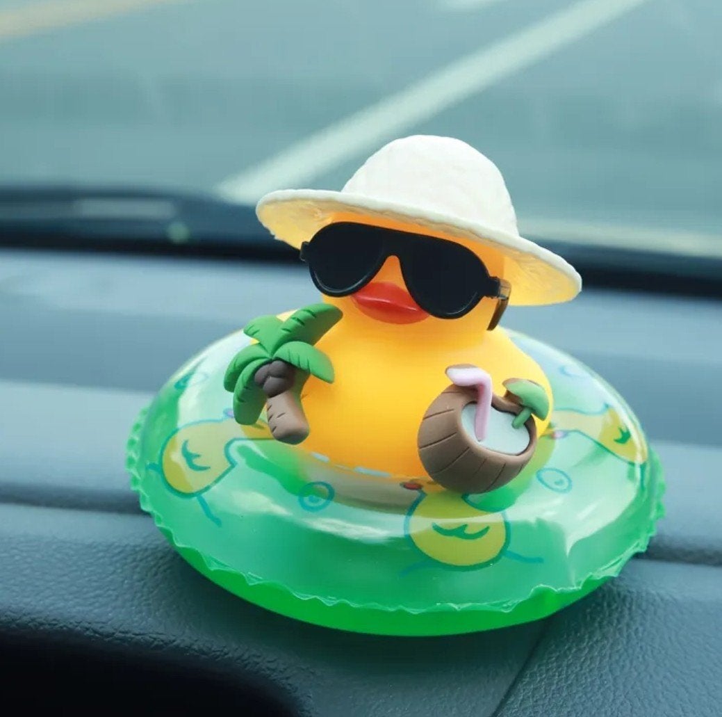 Coole badeend met zonnebril en hoedje voor auto/huis, Ophalen, Nieuw