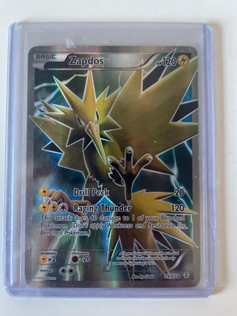 Zapdos Full Art Holo Rare XY Generations 29/83 2016, Ophalen of Verzenden, Zo goed als nieuw, Losse kaart, Foil